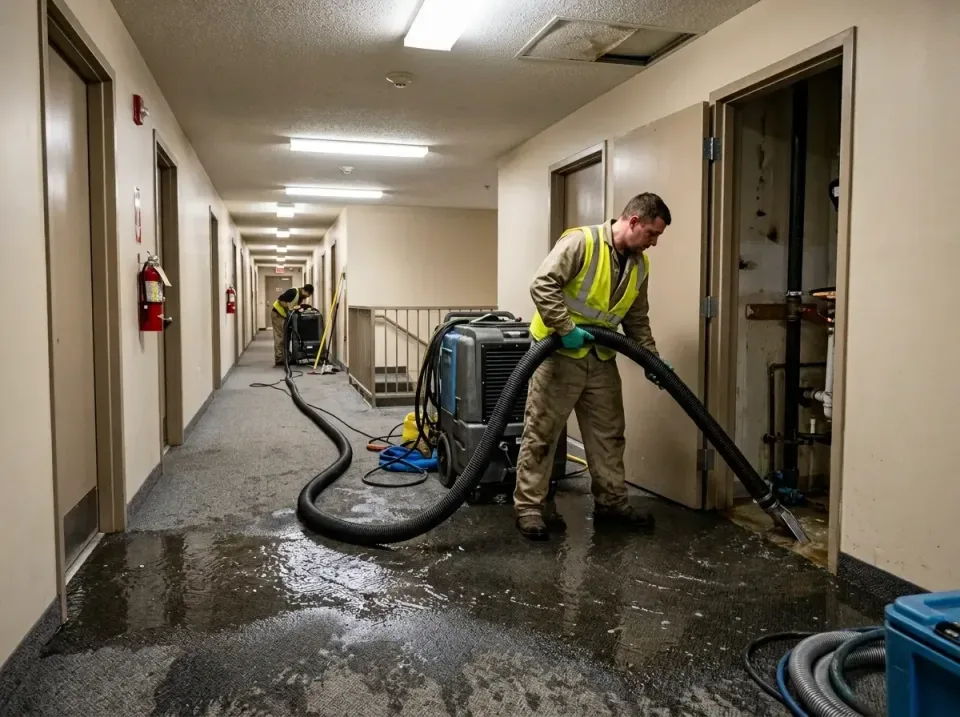 multi-unit-apartment-hallway-f-005 — frequently asked questions, Emergency Burst Pipe Water Extraction & Removal in Rio Lind…